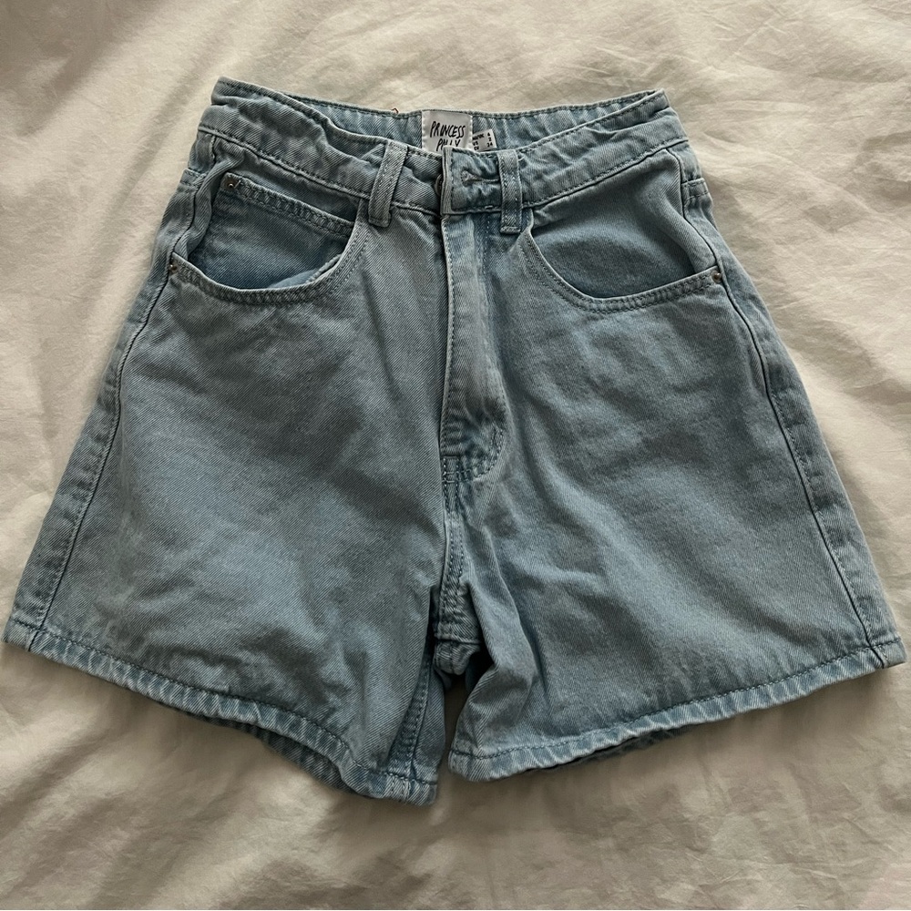 Princess Polly The Swalla Shorts Light Blue